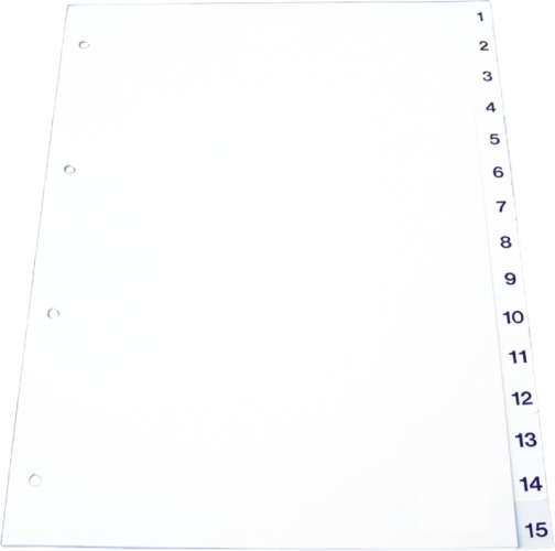 Index plastic gri, numeric 1-20, A4, 120 microni, Optima